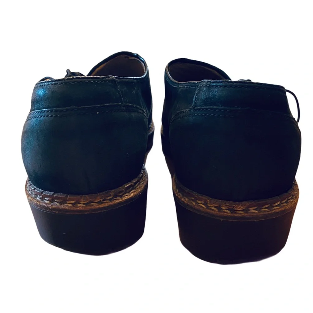 Black Suede Side Tie Embroidered Oxford - Picture 7 of 7